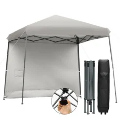 Costway 10ft X 10ft Pop Up Tent Slant Leg Canopy W/ Roll-up Side Wall -Camping Equipment Series GUEST 03f150fa b6c5 469c a447 97823a1ec029