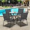 Costway 4PCS Outdoor Patio Folding Chair W/Armrest Portable Camping Lawn Garden