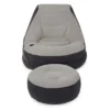 Intex 68564E Inflatable Ultra Lounge Chair With Cup Holder And Ottoman Set, Gray