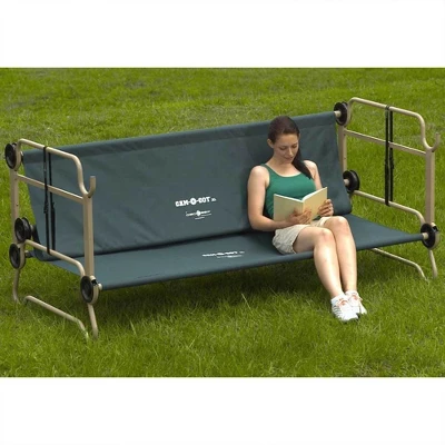 Disc-O-Bed X Large Cam-O-Bunk 2 Person Bench Bunked Double Bunk Bed Cot With 2 Side Organizer And Carrying Bags For Camping Trips, Green 3 Disc-O-Bed X Large Cam-O-Bunk 2 Person Bench Bunked Double Bunk Bed Cot With 2 Side Organizer And Carrying Bags For Camping Trips, Green - Image 3