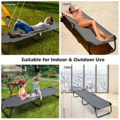 Costway Portable Camping Cot Outdoor Folding Sleeping Bed For Traveling Hiking -Camping Equipment Series GUEST 0611bb9b 5ffa 4ef3 8a75 a71d0dfd121b