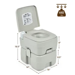 Costway 5.3 Gallon 20L Portable Travel Toilet Camping RV Indoor Outdoor Potty Commode -Camping Equipment Series GUEST 0636aace 3830 4322 8951 1805b556f520