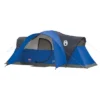 Coleman Montana 8 Person Cabin Camping Hiking Tent With Hinged Door, Blue & Kompact Lightweight Degree 20 Fahrenheit Sleeping Bag (2 Pack)
