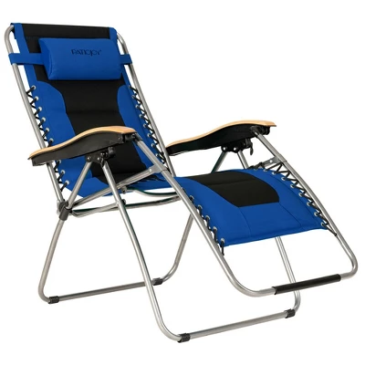 Costway 2PCS Folding Zero Gravity Chair Padded Lounge Chair W/ Beech Armrests Turquoise/Blue/Grey 9 Costway 2PCS Folding Zero Gravity Chair Padded Lounge Chair W/ Beech Armrests Turquoise/Blue/Grey - Image 9