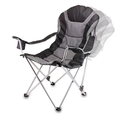 Picnic Time Reclining Camp Chair With Carrying Case - Black 3 Picnic Time Reclining Camp Chair With Carrying Case - Black - Image 3