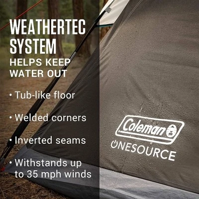 Coleman OneSource 9 X 7 Foot 4 Person Camping Dome Tent With Airflow System, LED Lighting, And Rechargeable Lithium Ion Battery 2 Coleman OneSource 9 X 7 Foot 4 Person Camping Dome Tent With Airflow System, LED Lighting, And Rechargeable Lithium Ion Battery - Image 2