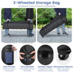 Costway 10x20ft Pop-Up Canopy Party Tent Sidewalls Portable Garage Car Shelter Wheeled -Camping Equipment Series GUEST 0e831f0b 7d84 466e 800b c85067cac9c0