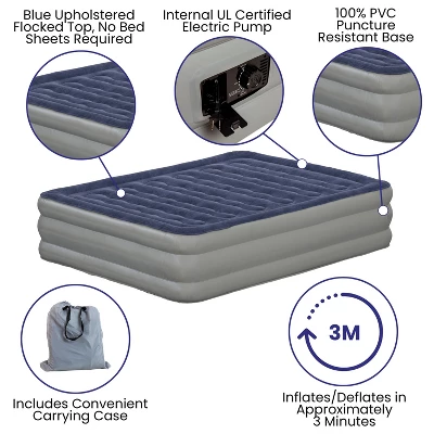 Flash Furniture 18 Inch Air Mattress With ETL Certified Internal Electric Pump And Carrying Case 5 Flash Furniture 18 Inch Air Mattress With ETL Certified Internal Electric Pump And Carrying Case - Image 5