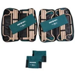 Disc-O-Bed X Large Cam-O-Bunk 2 Person Bench Bunked Double Bunk Bed Cot With 2 Side Organizer And Carrying Bags For Camping Trips, Green