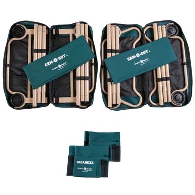 Disc-O-Bed X Large Cam-O-Bunk 2 Person Bench Bunked Double Bunk Bed Cot With 2 Side Organizer And Carrying Bags For Camping Trips, Green 1 Disc-O-Bed X Large Cam-O-Bunk 2 Person Bench Bunked Double Bunk Bed Cot With 2 Side Organizer And Carrying Bags For Camping Trips, Green