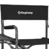 KingCamp Padded Outdoor Folding Director Chair With Side Table, Integrated Cupholder, And Pockets For Camping, Sporting Events, And Picnics, Black