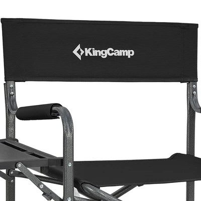 KingCamp Padded Outdoor Folding Director Chair With Side Table, Integrated Cupholder, And Pockets For Camping, Sporting Events, And Picnics, Black 1 KingCamp Padded Outdoor Folding Director Chair With Side Table, Integrated Cupholder, And Pockets For Camping, Sporting Events, And Picnics, Black
