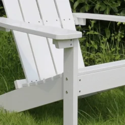 Lakeside Faux Wood Adirondack Outdoor Portable Chair White - Merry Products -Camping Equipment Series GUEST 128485c9 0110 4e50 993c 44313bea6023