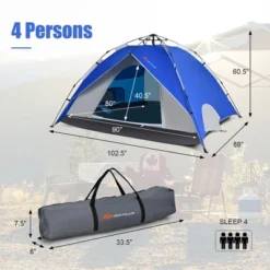 Costway 4 Person Instant Pop-up Camping Tent 2-in-1 Double-Layer Waterproof Tent 15 Costway 4 Person Instant Pop-up Camping Tent 2-in-1 Double-Layer Waterproof Tent -Camping Equipment Series GUEST 13afcd4c 2ed3 4d5d bed5 c3a8ac59102d