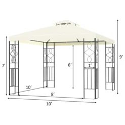 Tangkula 2-Tiers 10'x10'Outdoor Canopy Gazebo Art Steel Frame Party Patio Large Canopy Gazebo W/Netting -Camping Equipment Series GUEST 1529d8eb 9e38 4589 a7c7 b63cffb53cb7