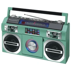 Studebaker SB2145 80's Retro Street Portable Bluetooth Boombox With FM Radio, CD Player, LED EQ And 10 Watts RMS Power -Camping Equipment Series GUEST 1544c94f 47e0 42d4 be43 9afd0140b5ac