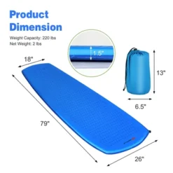 Costway Inflatable Sleeping Pad, Self Inflating Camping Mattress W/Carrying Bag GreenBlue -Camping Equipment Series GUEST 157ac48a 3f43 4d7c 9502 72688ea3ddb4
