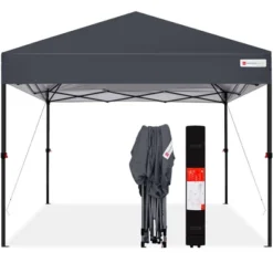 Best Choice Products 10x10ft Easy Setup Pop Up Canopy Instant Portable Tent W/ 1-Button Push, Carry Case -Camping Equipment Series GUEST 16b65b41 0203 49d6 a8ac 67461c63c433