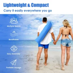 Costway 3-4 Person Easy Pop Up Beach Tent UPF 50Plus Portable Sun Shelter Orange/Blue -Camping Equipment Series GUEST 16b86c67 13ad 4a6d 9e84 f5caa9fbf593