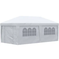 Outsunny 19' X 10' Large Party Tent, Height Adjustable Pop Up Canopy With Weight Bags And Wheeled Carry Bag -Camping Equipment Series GUEST 17b48f63 e7cb 4afc a9c4 b28bb775ea80