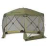 CLAM Quick-Set Escape 12 X 12 Foot Portable Pop-Up Camping Outdoor Gazebo Screen Tent Canopy Shelter And Carry Bag With Wind And Sun Panels Sets, Green