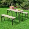Outsunny 6' Portable Picnic Table And Bench Set, Outdoor Wooden Folding Camping Dining Table Set For Patio Garden Outdoor Activities
