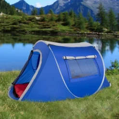 Leisure Sports 2-Person Water-Resistant Barrel Style Pop-Up Tent For Camping - With Rain Fly, Carry Bag, And Sunchaser - Blue 8 Leisure Sports 2-Person Water-Resistant Barrel Style Pop-Up Tent For Camping - With Rain Fly, Carry Bag, And Sunchaser - Blue -Camping Equipment Series GUEST 1af595c7 76c4 446e 9c04 7cf9a5f761a7