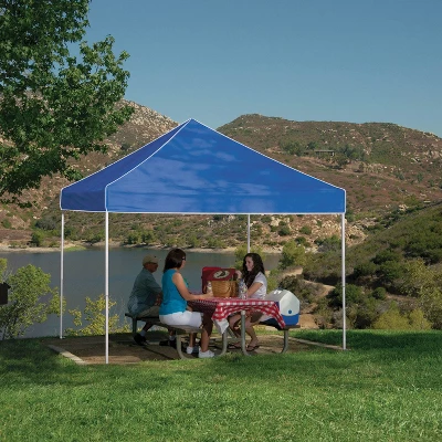 Z-Shade 10 X 10 Foot Everest Instant Canopy Outdoor Camping Patio Shelter With Reliable Stakes, Steel Frame, And Roller Bag, Blue 2 Z-Shade 10 X 10 Foot Everest Instant Canopy Outdoor Camping Patio Shelter With Reliable Stakes, Steel Frame, And Roller Bag, Blue - Image 2