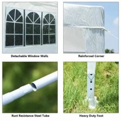Costway Canopy Party Wedding Event Tent 10'x10' Heavy Duty Outdoor Gazebo Side Walls -Camping Equipment Series GUEST 1c103f85 c6ac 4d4e b041 726f62c59794