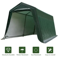 Costway 10'x10' Patio Tent Carport Storage Shelter Shed Car Canopy Heavy Duty Green -Camping Equipment Series GUEST 1c4283aa 3db3 4821 a97c 3faa2382a692