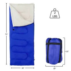 Leisure Sports Lightweight 2-Season Sleeping Bag For Spring/Summer - Blue