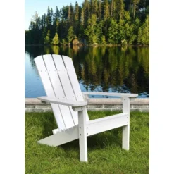 Lakeside Faux Wood Adirondack Outdoor Portable Chair White - Merry Products -Camping Equipment Series GUEST 1d24d451 0c86 4e89 b230 78b2b68be675