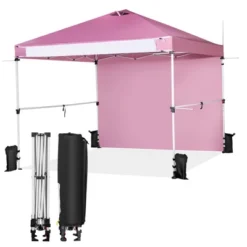 Costway 10'x10'Commercial Pop-up Canopy Tent Sidewall Folding Market Patio White/Pink -Camping Equipment Series GUEST 1d68525b cfd3 4fe3 8dfa f6bcbacdf141