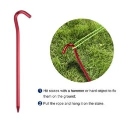 Unique Bargains Tent Stakes Hook Aluminum Alloy Heavy Ground Pegs For Camping Canopy -Camping Equipment Series GUEST 1db97cd3 b2a2 40bc a42e 0faa60b2e5d1