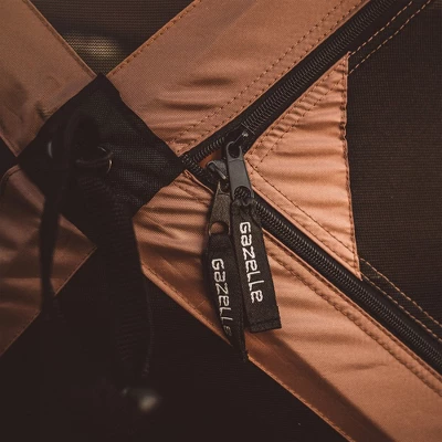 Gazelle Tents G6 Portable Deluxe Pop Up 6 Sided 8-Person Gazebo Screen Tent With Easy Set Up And Zippered Door - Brown 2 Gazelle Tents G6 Portable Deluxe Pop Up 6 Sided 8-Person Gazebo Screen Tent With Easy Set Up And Zippered Door - Brown - Image 2