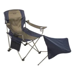 Kamp-Rite KAMPCC Outdoor Camping Furniture Beach Patio Sports Folding Lawn Chair With Detachable Footrest And Cup Holders