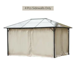 Outsunny 10' X 12' Universal Gazebo Sidewall Set With 4 Panels, 40 Hooks/C-Rings Included For Pergolas & Cabanas -Camping Equipment Series GUEST 1faf0628 62e2 4ccf 97c8 75fb14aa8f5c