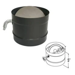 DuraVent 6 Inches 24 Gauge Steel Single Wall Air Insulated Damper Section As Wood Burning Stove Top Connecting Adapter, Black -Camping Equipment Series GUEST 216408d8 97fe 4075 836e 6a93a023b5a5