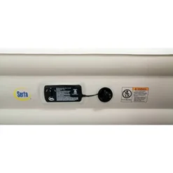 Serta Never Flat Fabric Series Raised With Internal Pump And Plush Air Mattress- 18" Queen (Beige)