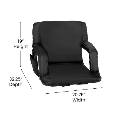 Flash Furniture Portable Lightweight Reclining Stadium Chair With Armrests, Padded Back & Seat With Dual Storage Pockets And Backpack Straps 10 Flash Furniture Portable Lightweight Reclining Stadium Chair With Armrests, Padded Back & Seat With Dual Storage Pockets And Backpack Straps - Image 10