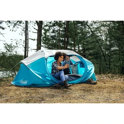 Coleman Pop Up 4 Person Scuba Camping Tent - Blue 8 Coleman Pop Up 4 Person Scuba Camping Tent - Blue - Image 8