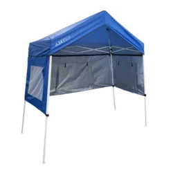 Caravan Canopy Skybox 3.2 Foot X 6.5 Foot Instant Multipurpose Height Adjustable Steel Frame Outdoor Sport Shelter Canopy With Carry Bag, Blue -Camping Equipment Series GUEST 2877f51c 7c3c 4dc5 9327 df022aeb1d47