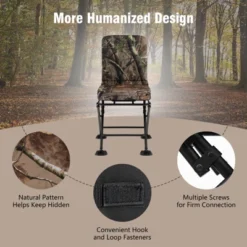 Costway Folding Silent Swivel Blind 360°Swivel Hunting Chair W/All-terrain Foot Pads -Camping Equipment Series GUEST 29e36bf4 3e8c 4852 9f6f edf0fdfffe6b