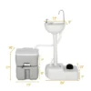 Costway Outdoor Wash Sink And Potable Toilet Set 4.5 Gallon Sink & 5.3 Gallon Toilet