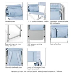 Picnic Time Outdoor Directors Chair - Mod Denim Stripes -Camping Equipment Series GUEST 2b6beebe 1875 44f8 9065 28b68aa67a5a