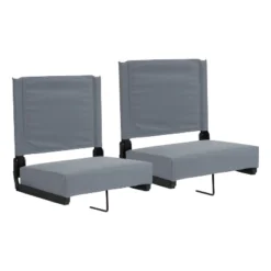 Flash Furniture Set Of 2 Grandstand Comfort Seats By Flash - 500 Lb. Rated Lightweight Stadium Chair With Handle & Ultra-Padded Seat -Camping Equipment Series GUEST 2c5f7578 bda6 4cf7 95aa 5ea080fe5dfd 1