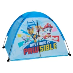 Exxel Outdoors Paw Patrol 4 Piece Camping Kit With Floorless Dome Tent, Youth Sized Sleeping Bag, Backpack, And LED Flashlight