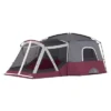 CORE 40072 Spacious 11 Person Family Outdoor Camping Cabin Tent With Screen Room, Rain Fly, Ground Stakes, And Carrying Bag - Red