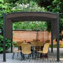 Tangkula Outdoor Retractable Pergola 10 X 10ft Patio Pergola Gazebo Sun Shade Shelter Canopy W/Heavy Duty Steel Frame For Beach -Camping Equipment Series GUEST 304a243c 1b6d 43cd b1a5 28e3acda9e0c