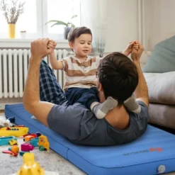 Costway Folding Sleeping Pad, Self Inflating Camping Mattress With Carrying Bag GreenBlue -Camping Equipment Series GUEST 306abcdd b55c 4142 a4a9 f677694930ab